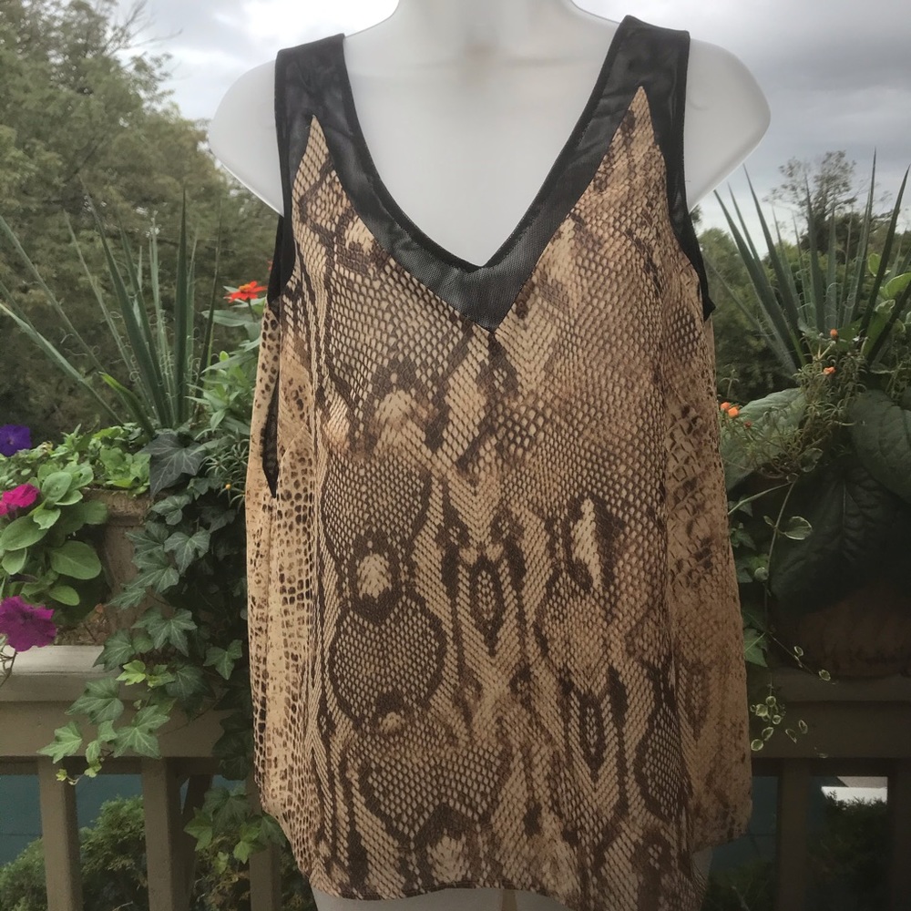 Ann Klein - women’s snakeskin print top, Size 6